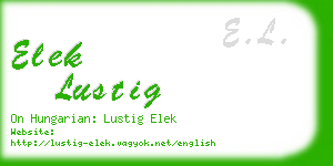 elek lustig business card